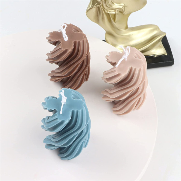 Cylinder Candle Mold Twisted Striped Candle Soap Silicone Mold Fondant Chocolate Cake Candy Baking Mould Plaster Clay Resin Epoxy Mold