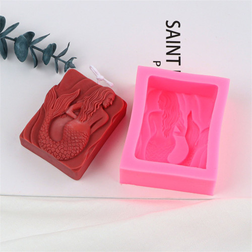 Mermaid woman mould aromatic stone mould hand embossed Soap Candle cake dessert(Color Random)