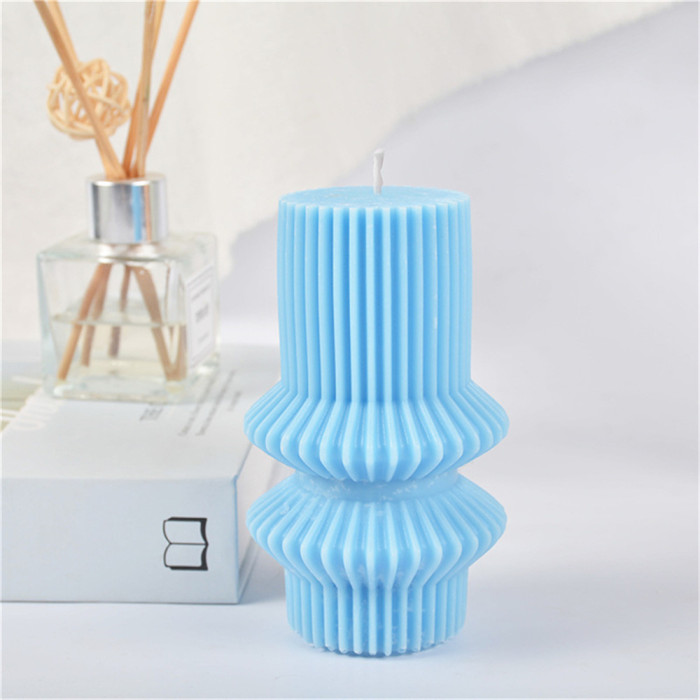 Roman column mould Aromatherapy stripe column diy gypsum ornaments Origami stripe column candle silica gel mould