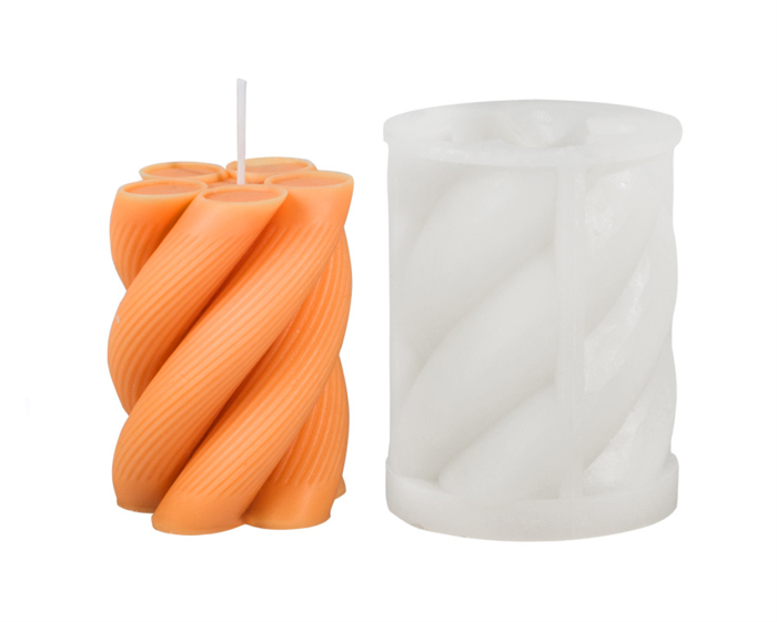 Threaded rotating column Mold Geometric Wave Twirl Soy Wax Soap Mold Plaster Epoxy Resin Clay Mold Fondant Chocolate Cake Candy Baking Mould