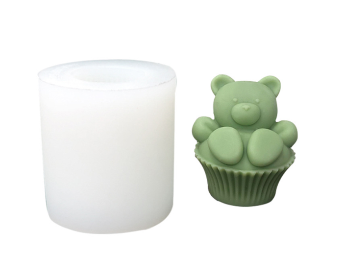 Lying Winning Bear Aromatherapy Candle Silicone Mold Handmade DIY Gypsum Material Cake Decoration Handmade Soap Mold