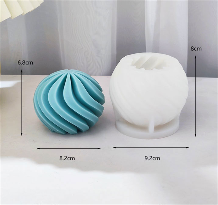 Geometric spiral ball spiral wax soybean soap mold gypsum epoxy resin clay mold rich chocolate cake candy baking mold