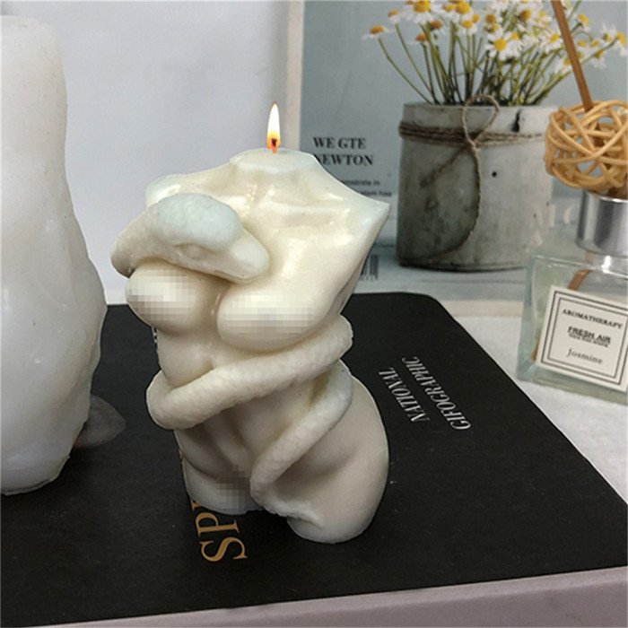 Snake Body Silicone Candle Mold, 3D Woman Body Scented Candle Mold, Silicone Mold for Soy Wax Candle Making Resin Art Home Decor