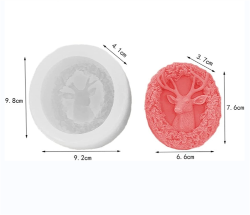 Silicone Molds Christmas Deer, Antlers Craft Art Silicone Soap Mold, Craft Candle Molds DIY Handmade Milu Deer Soap