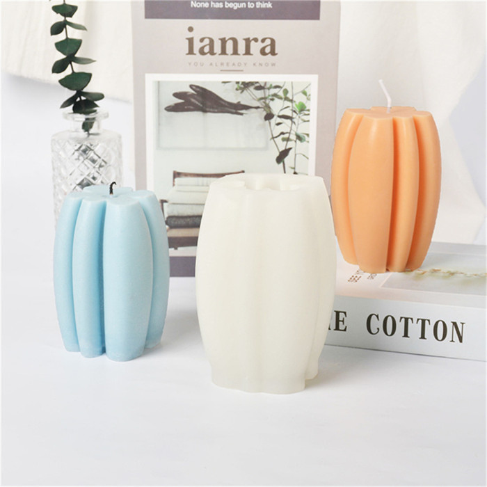 Six petal pumpkin pillar candle aroma silicone 3d mold diy diffuser mold