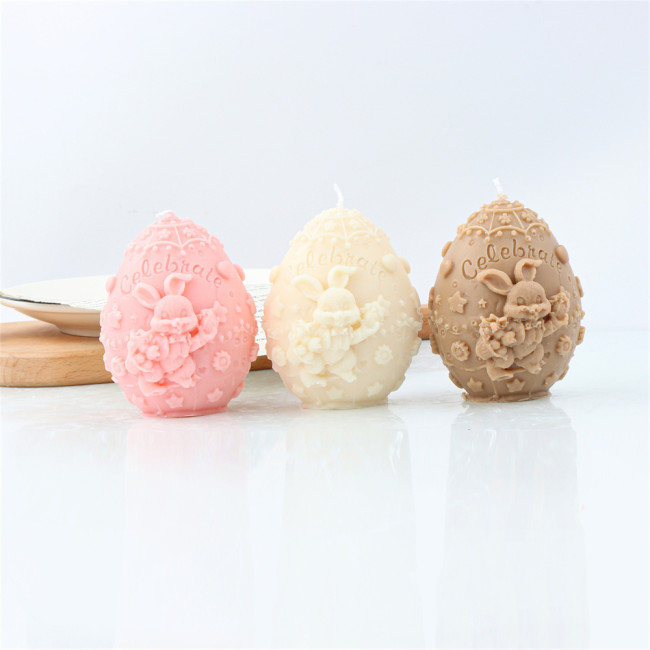 Easter egg cartoon rabbit DIY handmade soap silicone mold gypsum incense candle shaped silicone mold