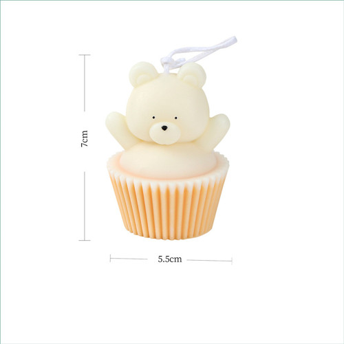 Paper cup teddy bear plaster silicone mold aromatherapy candle DIY soap diffuser car mounted decoration mold