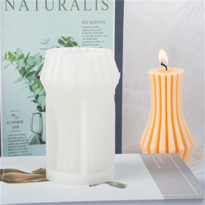 Vertical aromatherapy mould diy gypsum diffuser geometric cylindrical candle silica gel mould