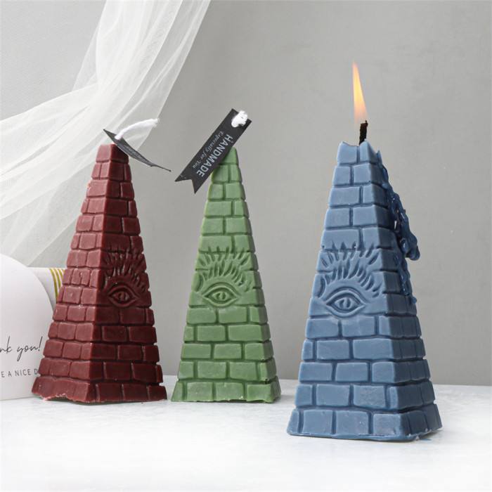 Triangular brick wall candle mold, long pyramid candle mold, silicone aromatherapy gypsum ornaments, sugar flipping mold