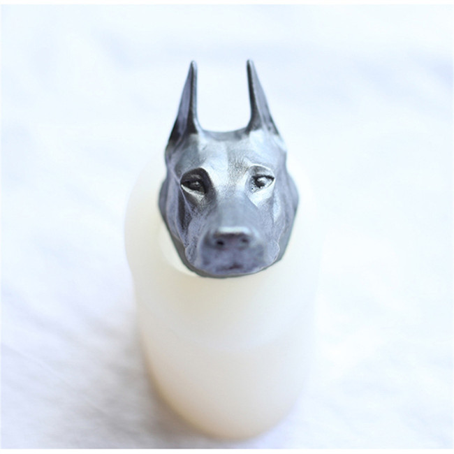 Doberman Head Silicone Mold for Chocolate, Ice Cube, Fondant, Candle, Plaster, Mini Soap, Wax Crayon Melt, Cake Decorating