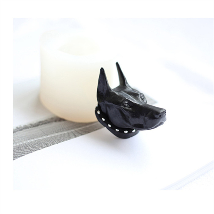 Doberman Head Silicone Mold for Chocolate, Ice Cube, Fondant, Candle, Plaster, Mini Soap, Wax Crayon Melt, Cake Decorating
