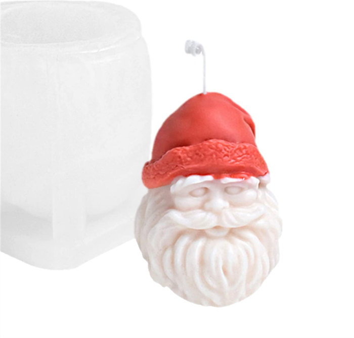 Santa Claus Silicone Candle Resin Mold, DIY Xmas Theme Resin Mould for Home Party Decoration Handmade Soap Mold