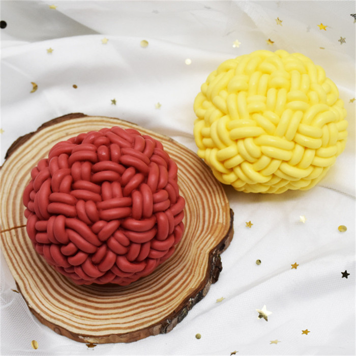 Woven ball silicone mold, interesting candle making ball mold, crystal art craft, cake decoration mold