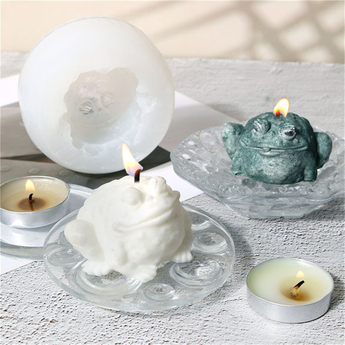 3D Toad Candle Silicone Molds Animal Resin Casting Mould for DIY Candle Making Polymer Clay Craft Plaster Home Decoration