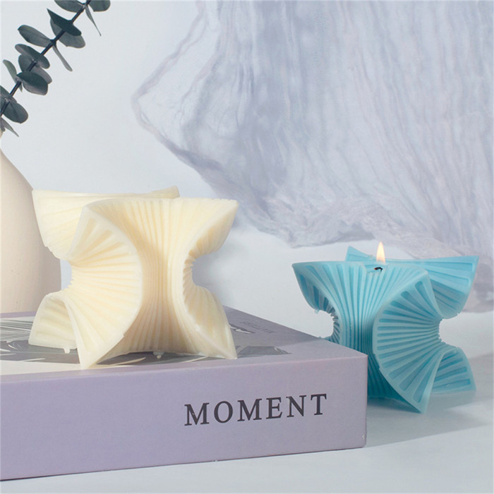 Twisted Fan Magic Cube Aromatic Candle Silicone Mold Geometrically Twisted Soap Mold Gypsum Epoxy Resin Clay Mold Abundant Chocolate Cake Candy Baking Mold