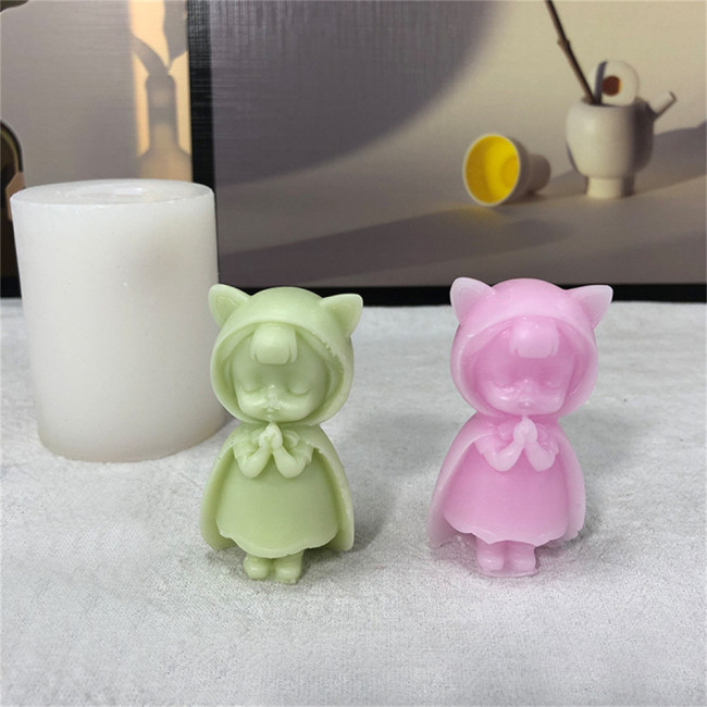 Pray for the Little Girl's Gypsum Ornaments Aromatic Stone Silicone Mold Self made Aromatic Candle DIY Home Ornaments Mold