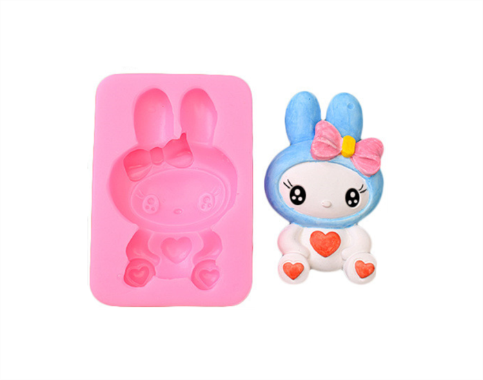Lovely Bowknot Love Rabbit Aromatherapy Plaster Silicone Mold diy Aromatic Stone Mold Refrigerator Stick Mold