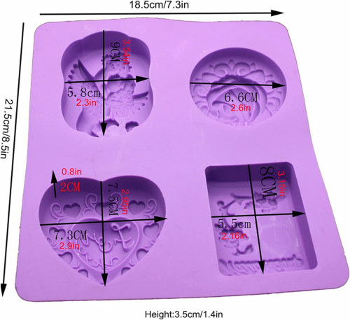 4 Cavity Rose Flowers Angel Silicone Soap Mold Fondant Chocolate Candy Cake Decorating Baking Tools Silicone Candle Mold Polymer Clay Mould