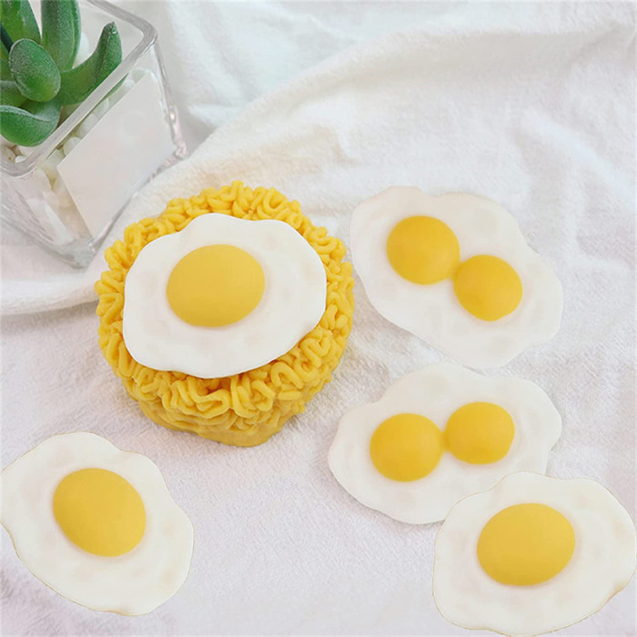 2 Pieces Poached Egg Silicone Mold, Double Yolk Eggs Soap Molds, Creative Simulation Fried Egg Resin Molds, Egg-Shape Handmade Aromas Candle Wax Mould, Chocolate Home Ornaments Making Tools