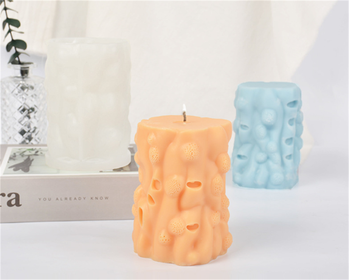 Ant nest cylinder incense candle silicone mold diy ornaments gypsum hole cylinder mold