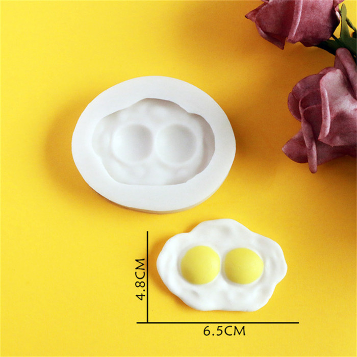 2 Pieces Poached Egg Silicone Mold, Double Yolk Eggs Soap Molds, Creative Simulation Fried Egg Resin Molds, Egg-Shape Handmade Aromas Candle Wax Mould, Chocolate Home Ornaments Making Tools