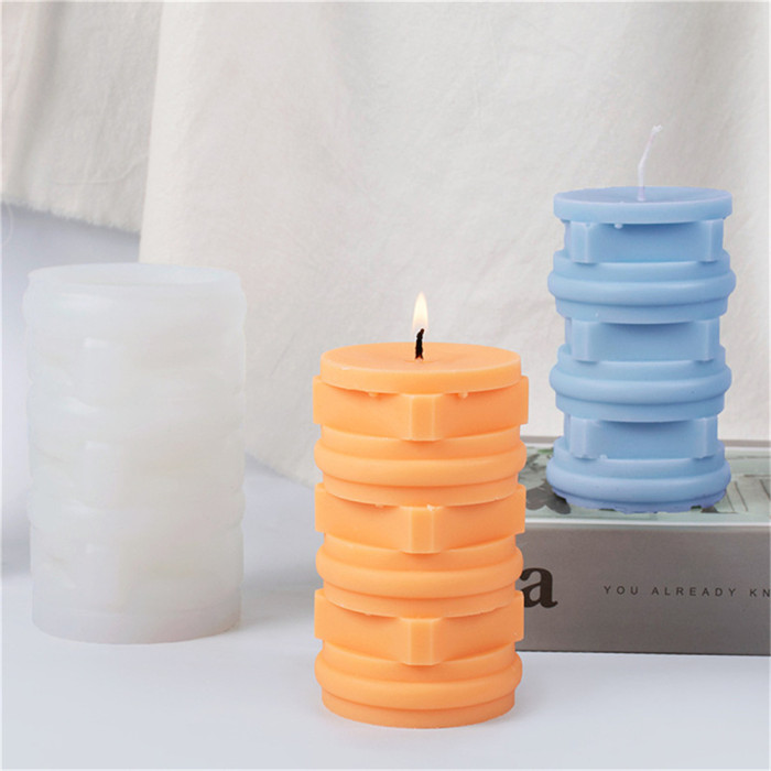 Stereo column incense candle mould diy round square candle silicone mould