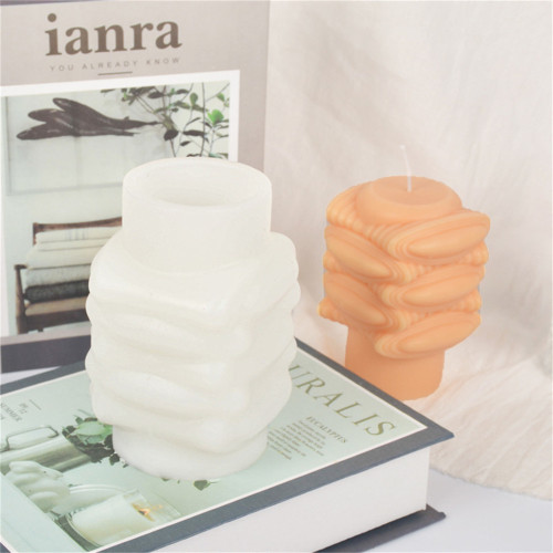 Cylindrical square corrugated incense mold DIY pendant Zen cylindrical candle silicone mold