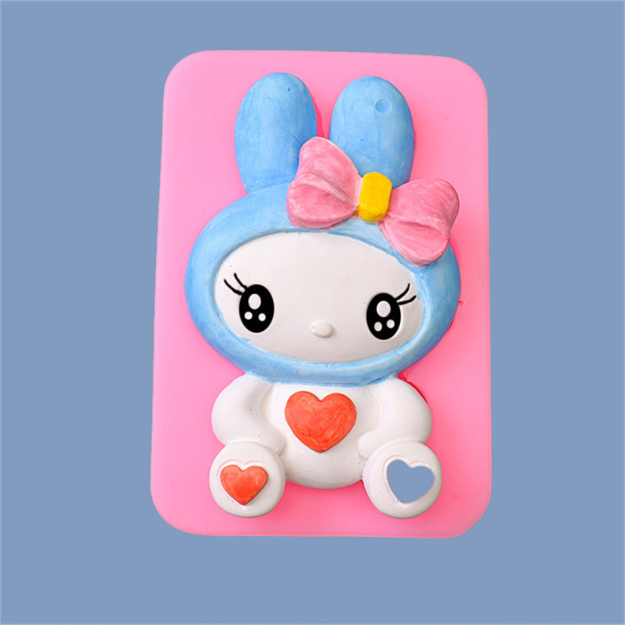 Lovely Bowknot Love Rabbit Aromatherapy Plaster Silicone Mold diy Aromatic Stone Mold Refrigerator Stick Mold