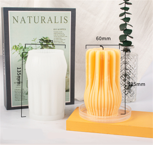 12 geometric aroma molds DIY gypsum creative ornaments striped cylindrical silicone candle molds