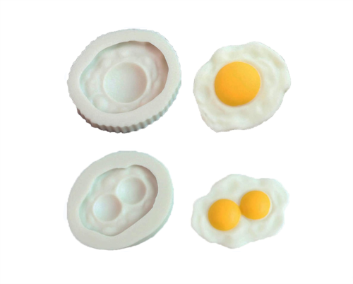 2 Pieces Poached Egg Silicone Mold, Double Yolk Eggs Soap Molds, Creative Simulation Fried Egg Resin Molds, Egg-Shape Handmade Aromas Candle Wax Mould, Chocolate Home Ornaments Making Tools