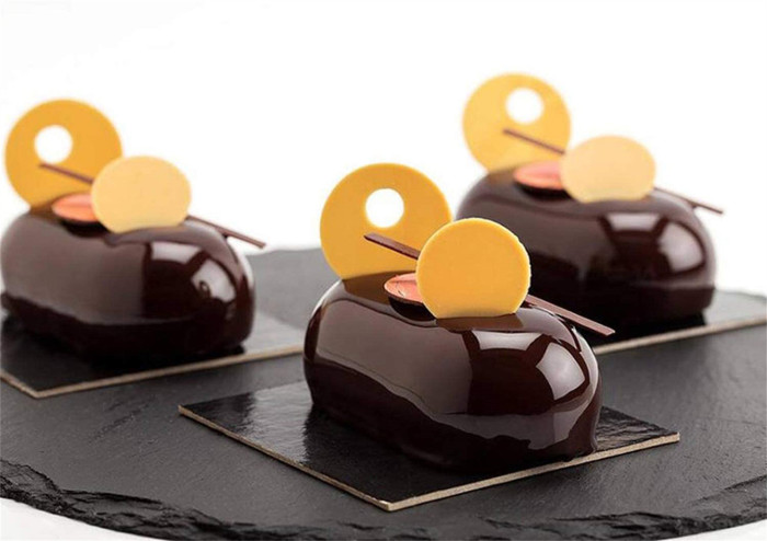 8-Cavity Baking Silicone Molds for Mousse Cake, 3D Silicone Baking Mold Cakes, Dessert Molds for Pastry Chocolate,Pillow Shapes