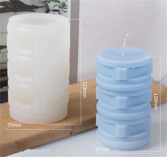 Stereo column incense candle mould diy round square candle silicone mould