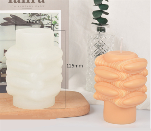 Cylindrical square corrugated incense mold DIY pendant Zen cylindrical candle silicone mold