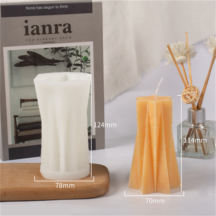 Five pointed star fragrant candle grinding tool 3d three-dimensional decoration double star geometric column candle silicone mold