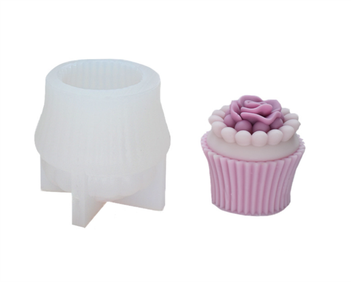 Flowers Paper Cup Candle Silicone Mold DIY Cup Aromatherapy Gypsum Decorative Chocolate Cake Baking Mold