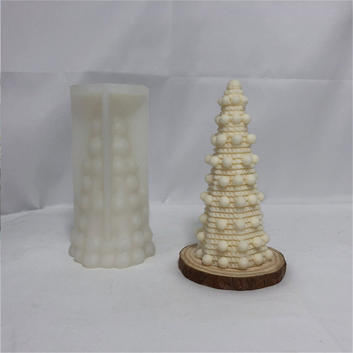 Christmas Tower Ball Christmas Tree Aromatic Candle Silicone Mold diy Gel Drop Decoration Christmas Tree Aromatic Plaster Mold