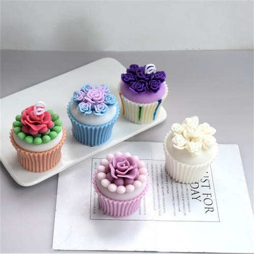 Flowers Paper Cup Candle Silicone Mold DIY Cup Aromatherapy Gypsum Decorative Chocolate Cake Baking Mold