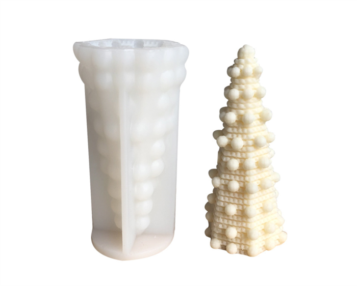Christmas Tower Ball Christmas Tree Aromatic Candle Silicone Mold diy Gel Drop Decoration Christmas Tree Aromatic Plaster Mold