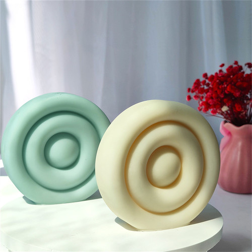 Double-sided geometric circular candle silicone mold diy self-made aromatic gypsum hand soap doughnut mold