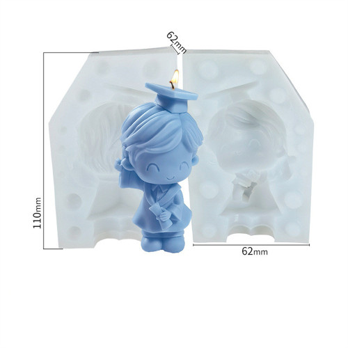 Graduated bachelor's degree, silicone mold DIY aromatherapy candle, gypsum mold, handmade soap, boy's creative ornaments