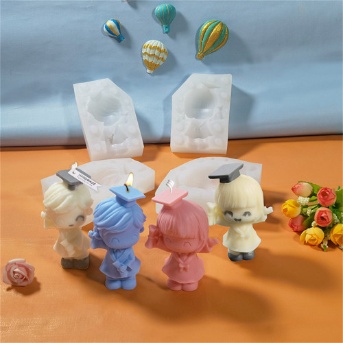 Graduated bachelor's degree, silicone mold DIY aromatherapy candle, gypsum mold, handmade soap, boy's creative ornaments