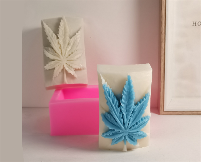 Maple Leaf Plaster Candle Soap Mold Silica Gel Rectangular Liquid Sugarcane Mold Leaf DIY Chocolate Cake Mold