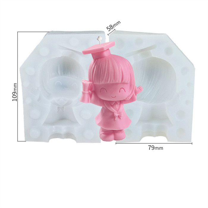 Graduated bachelor's degree, silicone mold DIY aromatherapy candle, gypsum mold, handmade soap, boy's creative ornaments