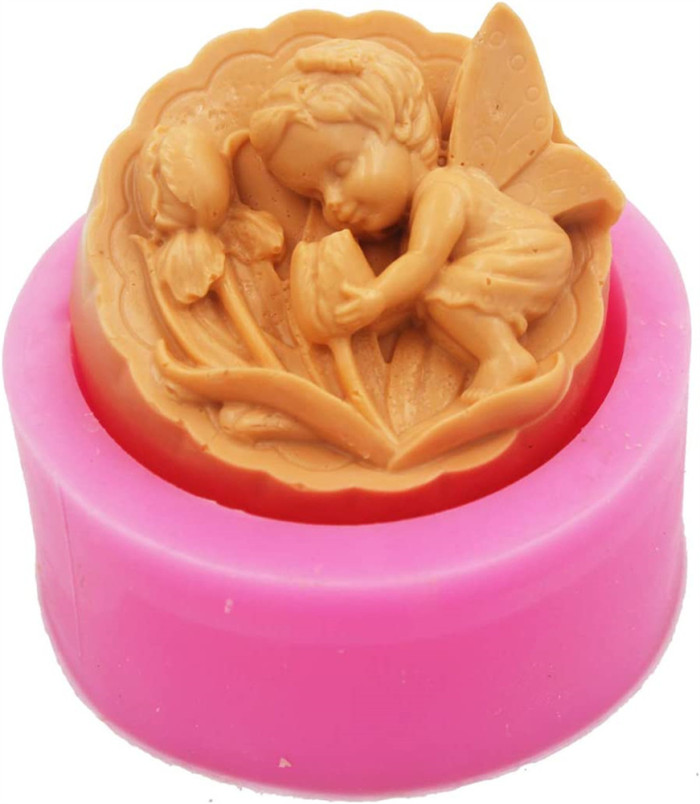 Angel Baby Silicone Resin Mold, Soap Making Mold Tulips Flower Molds 3D Handmade DIY Craft Mould for Soap,Jelly Sugar,Chocolate, Candy,Cake Topper Decoration