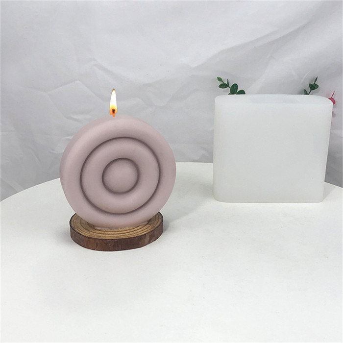 Double-sided geometric circular candle silicone mold diy self-made aromatic gypsum hand soap doughnut mold