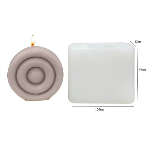 Double-sided geometric circular candle silicone mold diy self-made aromatic gypsum hand soap doughnut mold