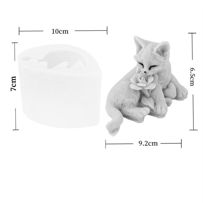 Cat Rose Silicone Soap Molds Soap Molds for Soap Making Silicon Molds for Soaps DIY Craft Handmade Soap Candle Plaster Resin Mould