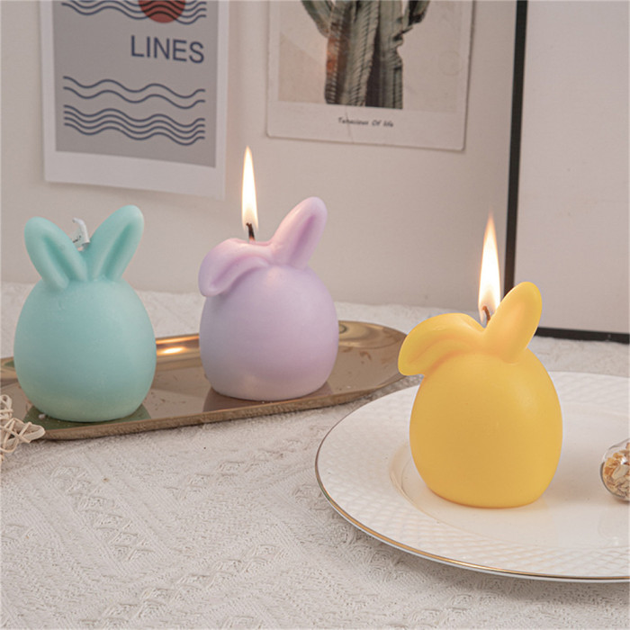 Faceless Rabbit Head Candle Silicone Mold 2-Piece-Set，DIY Rabbit Scented Candle， Chocolate Candle Mold Resin Soap Silicone Molds Resin Crafts Mold