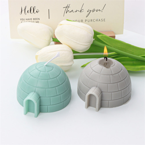 Mini virtual igloo candle mold Silicone semicircle earth stove candle mold gypsum ornaments sugar turning mold