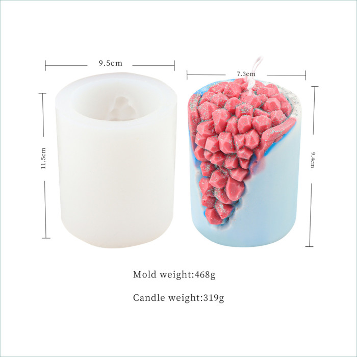 Diamond pillar incense candle mould DIY colorful diamond cup candle silicone mould gypsum decorative ornaments